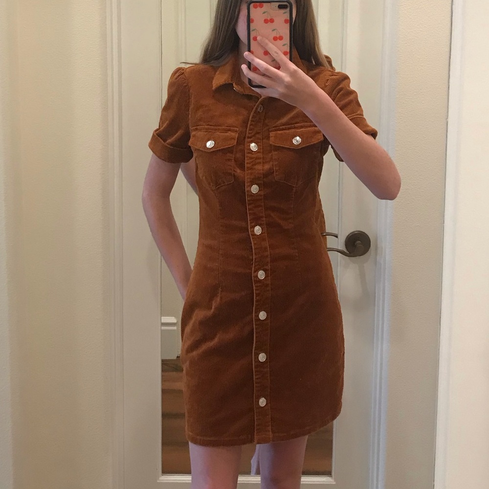 Bikbok brown corduroy dress
